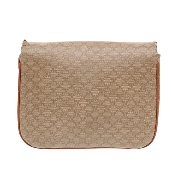 CELINE Macadam Canvas Shoulder Bag Beige Gold Auth 92094 - Picture 2 of 16